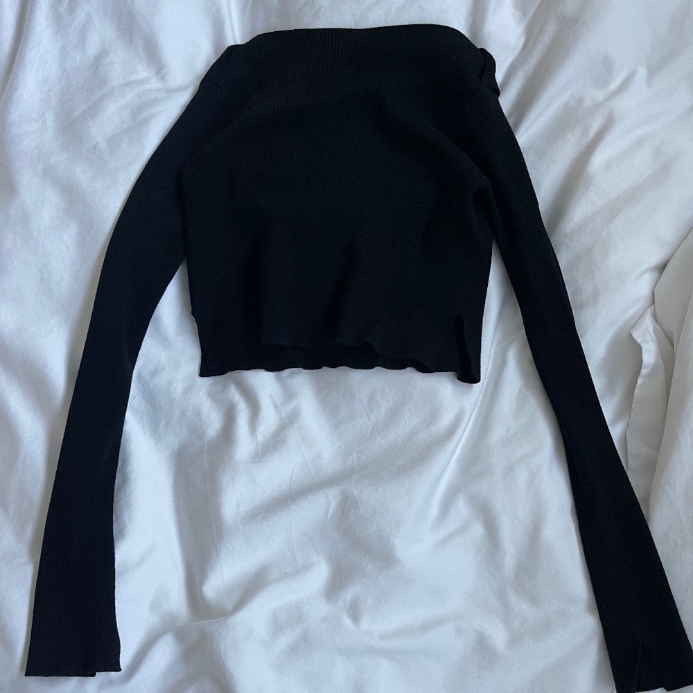 Allsaints Black Crop Sweater - Size Small